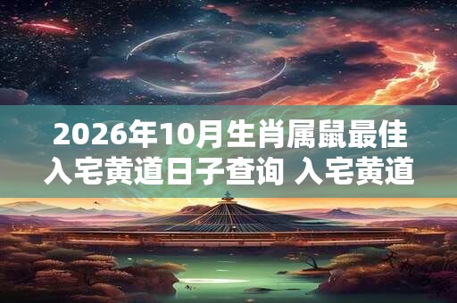 2026年10月生肖属鼠最佳入宅黄道日子查询 入宅黄道吉日 2026年10月生肖属鼠最佳入宅黄道日子查询 入宅黄道吉日