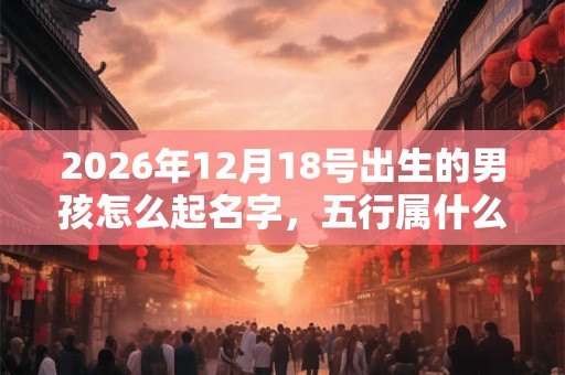 2026年12月18号出生的男孩怎么起名字，五行属什么