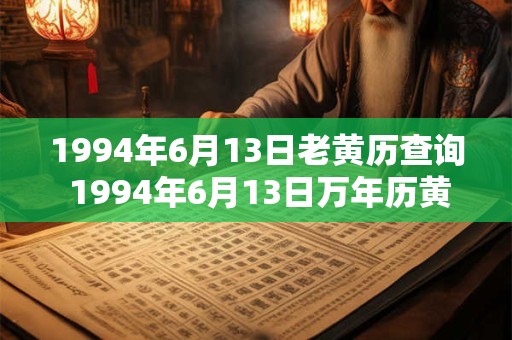 1994年6月13日老黄历查询 1994年6月13日万年历黄道吉日