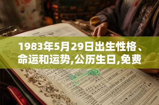 1983年5月29日出生性格、命运和运势,公历生日,免费算命