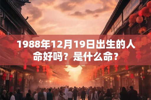 1988年12月19日出生的人命好吗？是什么命？