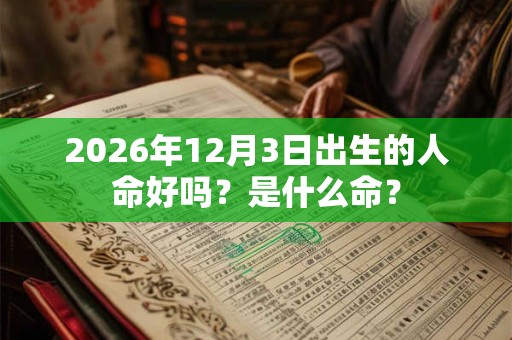 2026年12月3日出生的人命好吗？是什么命？