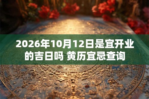 2026年10月12日是宜开业的吉日吗 黄历宜忌查询 2026年10月12日是宜开业的吉日吗 黄历宜忌查询