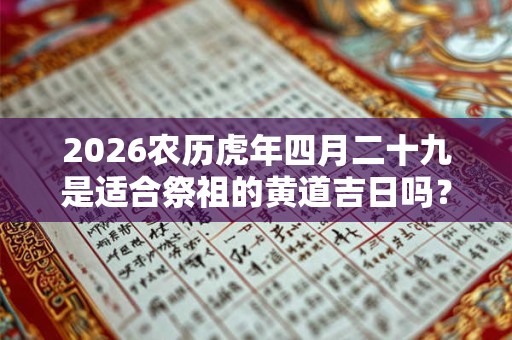 2026农历虎年四月二十九是适合祭祖的黄道吉日吗？