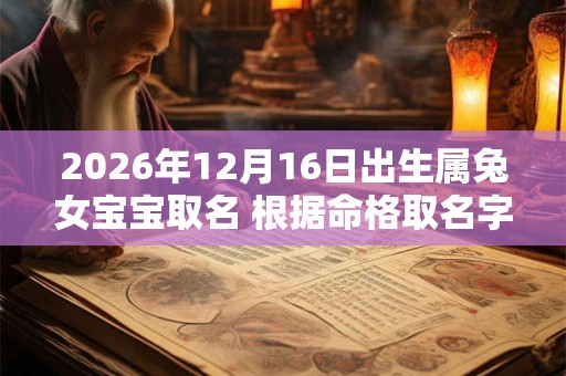 2026年12月16日出生属兔女宝宝取名 根据命格取名字 2026年12月16日出生属兔女宝宝取名 根据命格取名字