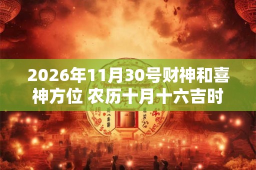 2026年11月30号财神和喜神方位 农历十月十六吉时介绍 2026年11月30号财神和喜神方位 农历十月十六吉时介绍