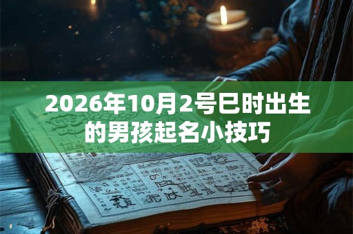 2026年10月2号巳时出生的男孩起名小技巧
