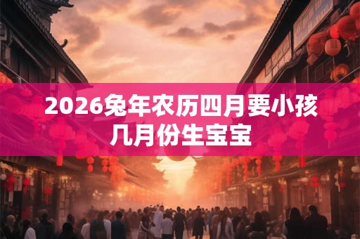 2026兔年农历四月要小孩几月份生宝宝