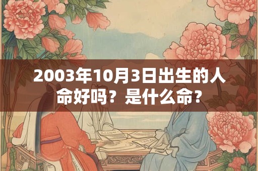 2003年10月3日出生的人命好吗？是什么命？