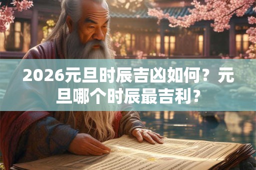 2026元旦时辰吉凶如何？元旦哪个时辰最吉利？