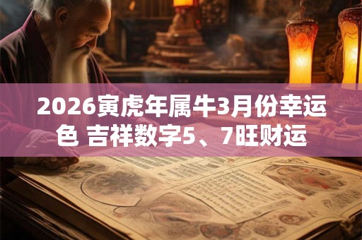 2026寅虎年属牛3月份幸运色 吉祥数字5、7旺财运 2026寅虎年属牛3月份幸运色 吉祥数字5、7旺财运