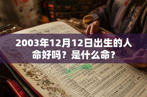 2003年12月12日出生的人命好吗？是什么命？