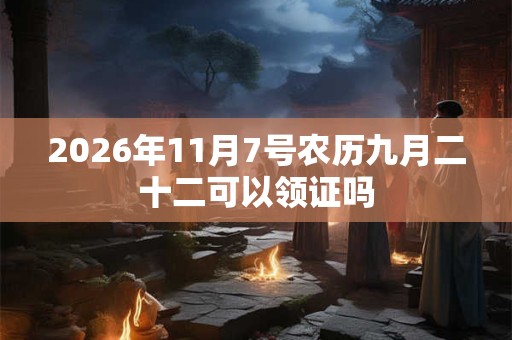 2026年11月7号农历九月二十二可以领证吗