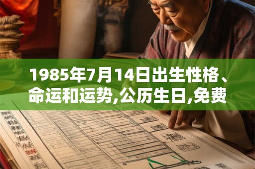 1985年7月14日出生性格、命运和运势,公历生日,免费算命