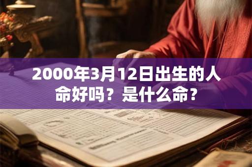 2000年3月12日出生的人命好吗?是什么命? 2000年3月12日出生的人命好吗?是什么命?