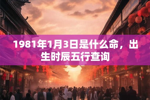 1981年1月3日是什么命,出生时辰五行查询 1981年1月3日是什么命,出生时辰五行查询