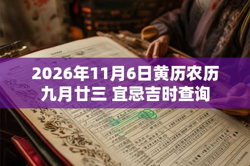 2026年11月6日黄历农历九月廿三 宜忌吉时查询