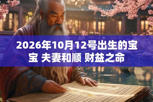 2026年10月12号出生的宝宝 夫妻和顺 财益之命