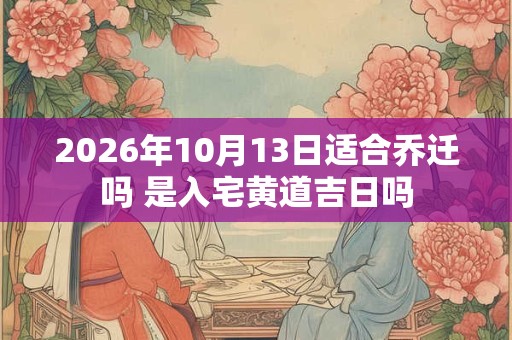 2026年10月13日适合乔迁吗 是入宅黄道吉日吗 2026年10月13日适合乔迁吗 是入宅黄道吉日吗