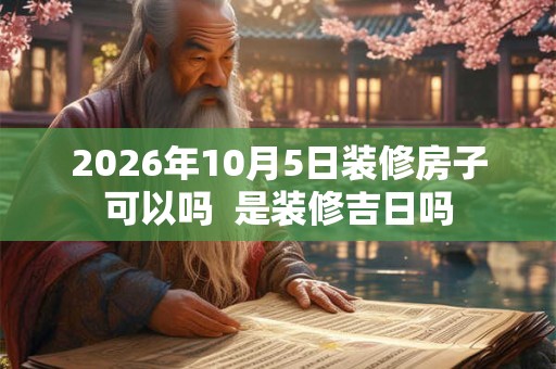 2026年10月5日装修房子可以吗  是装修吉日吗