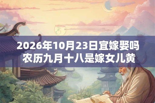 2026年10月23日宜嫁娶吗 农历九月十八是嫁女儿黄道吉日吗