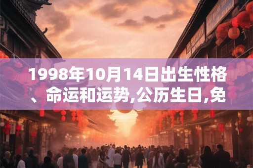 1998年10月14日出生性格、命运和运势,公历生日,免费算命 1998年10月14日出生性格、命运和运势,公历生日,免费算命