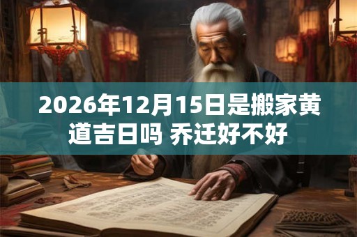 2026年12月15日是搬家黄道吉日吗 乔迁好不好