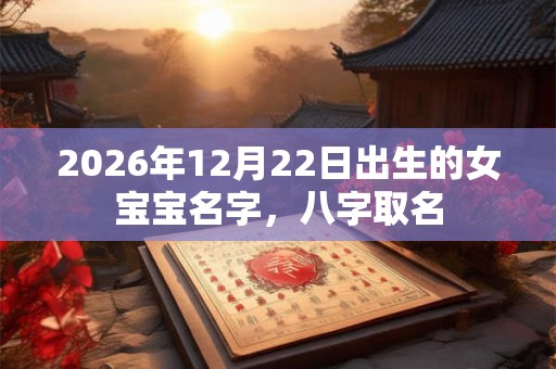 2026年12月22日出生的女宝宝名字,八字取名 2026年12月22日出生的女宝宝名字,八字取名