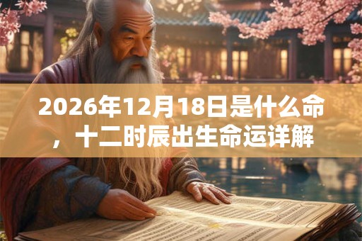 2026年12月18日是什么命，十二时辰出生命运详解