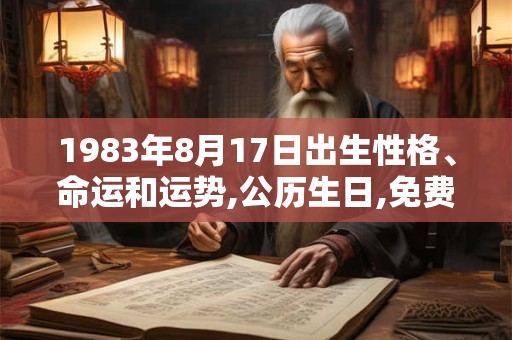 1983年8月17日出生性格、命运和运势,公历生日,免费算命 1983年8月17日出生性格、命运和运势,公历生日,免费算命
