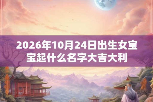 2026年10月24日出生女宝宝起什么名字大吉大利