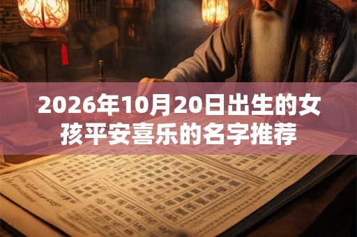 2026年10月20日出生的女孩平安喜乐的名字推荐 2026年10月20日出生的女孩平安喜乐的名字推荐