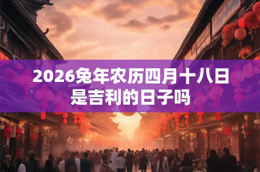 2026兔年农历四月十八日是吉利的日子吗