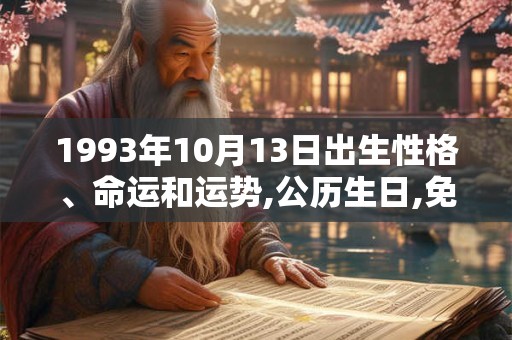 1993年10月13日出生性格、命运和运势,公历生日,免费算命