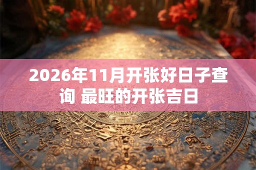 2026年11月开张好日子查询 最旺的开张吉日