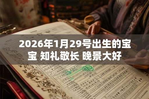 2026年1月29号出生的宝宝 知礼敬长 晚景大好 2026年1月29号出生的宝宝 知礼敬长 晚景大好