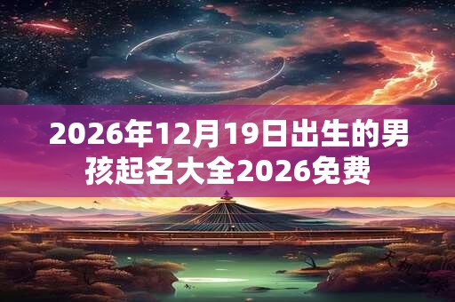 2026年12月19日出生的男孩起名大全2026免费 2026年12月19日出生的男孩起名大全2026免费
