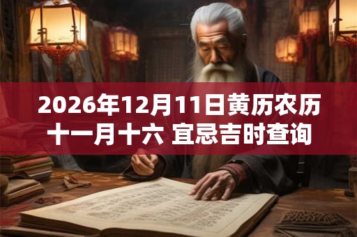 2026年12月11日黄历农历十一月十六 宜忌吉时查询 2026年12月11日黄历农历十一月十六 宜忌吉时查询