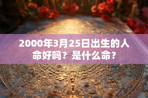 2000年3月25日出生的人命好吗？是什么命？