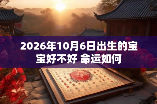 2026年10月6日出生的宝宝好不好 命运如何