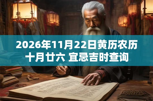 2026年11月22日黄历农历十月廿六 宜忌吉时查询