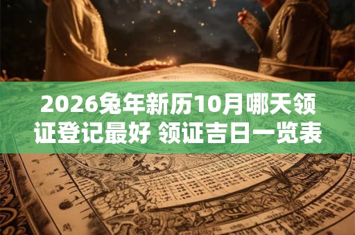 2026兔年新历10月哪天领证登记最好 领证吉日一览表