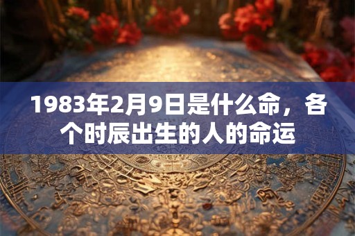 1983年2月9日是什么命，各个时辰出生的人的命运