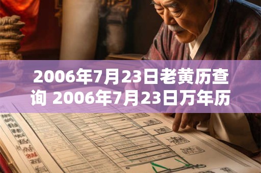 2006年7月23日老黄历查询 2006年7月23日万年历黄道吉日 2006年7月23日老黄历查询 2006年7月23日万年历黄道吉日