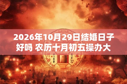 2026年10月29日结婚日子好吗 农历十月初五操办大喜之事怎么样 2026年10月29日结婚日子好吗 农历十月初五操办大喜之事怎么样