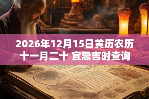 2026年12月15日黄历农历十一月二十 宜忌吉时查询