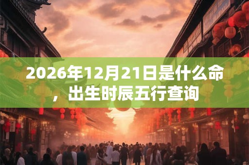 2026年12月21日是什么命,出生时辰五行查询 2026年12月21日是什么命,出生时辰五行查询