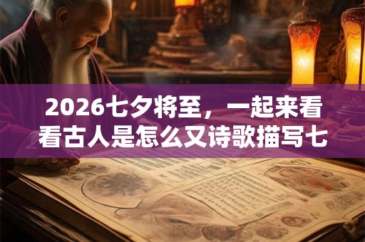 2026七夕将至，一起来看看古人是怎么又诗歌描写七夕的