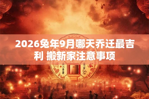 2026兔年9月哪天乔迁最吉利 搬新家注意事项