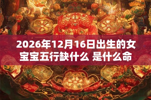 2026年12月16日出生的女宝宝五行缺什么 是什么命